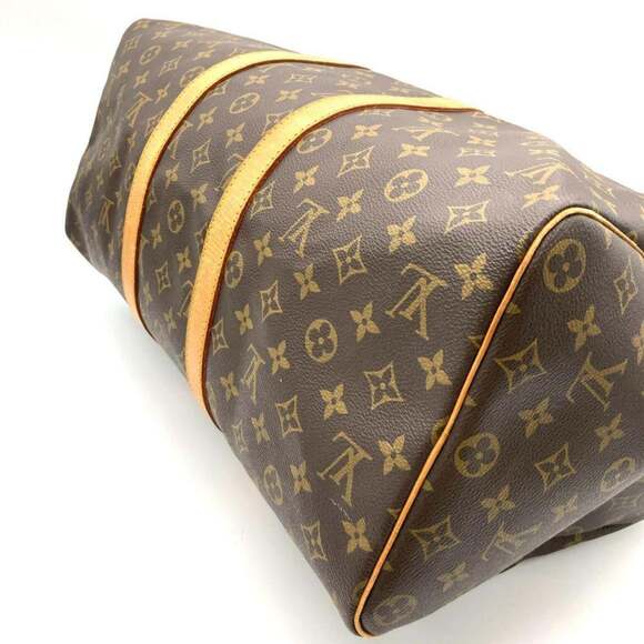 LOUIS VUITTON Authentic Brown Monogram Canvas Keepall 45 Boston Bag - Picture 5 of 10